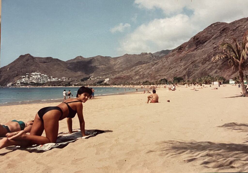 In my teens at Playa De Las Teresitas, Tenerife
